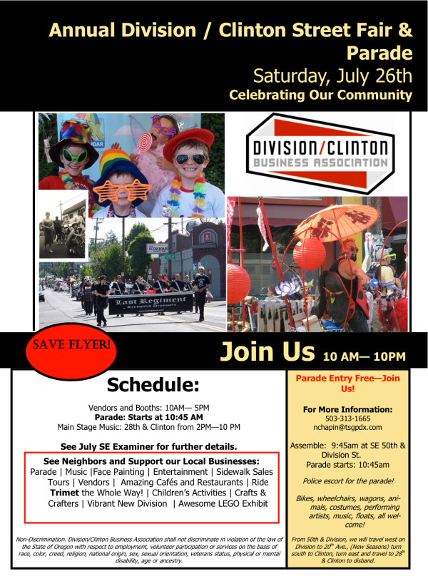 Division/Clinton Street Fair July 26th